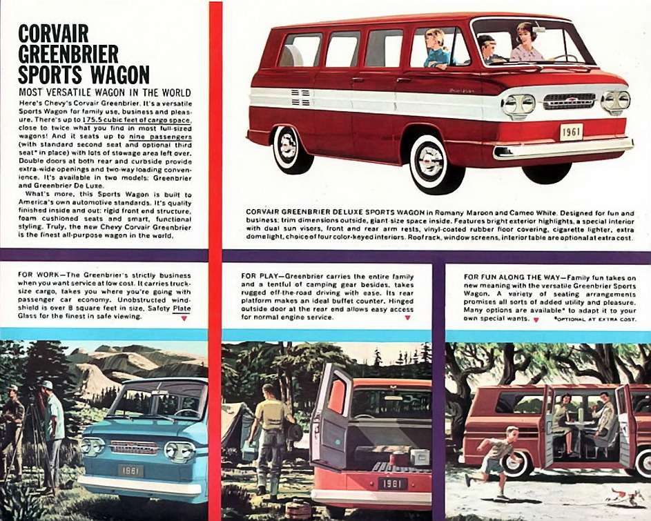 Микроавтобус (в американской классификации – van), выпускавшийся корпорацией General Motors на базе скандально известного Chevrolet Corvair в 1961–1965 годах. Заднемоторная компоновка позволила спланировать салон более рационально