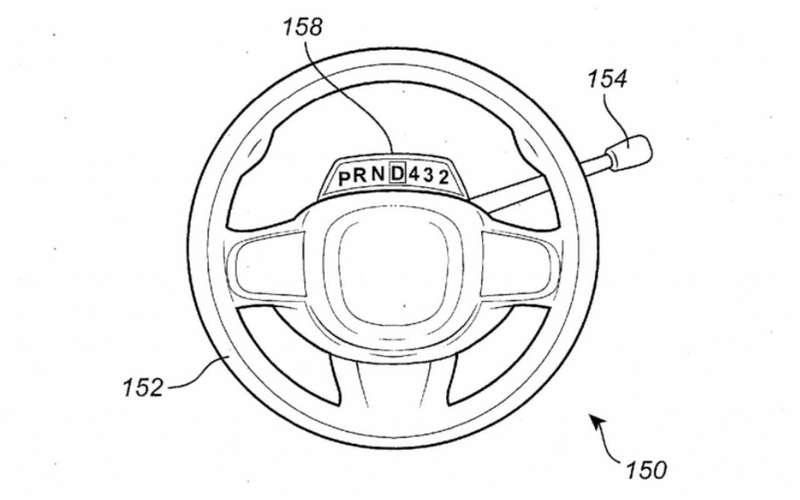 Запатентовано сдвижное рулевое колесо