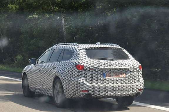 New Mazda6 station wagon test prototype side-rear view