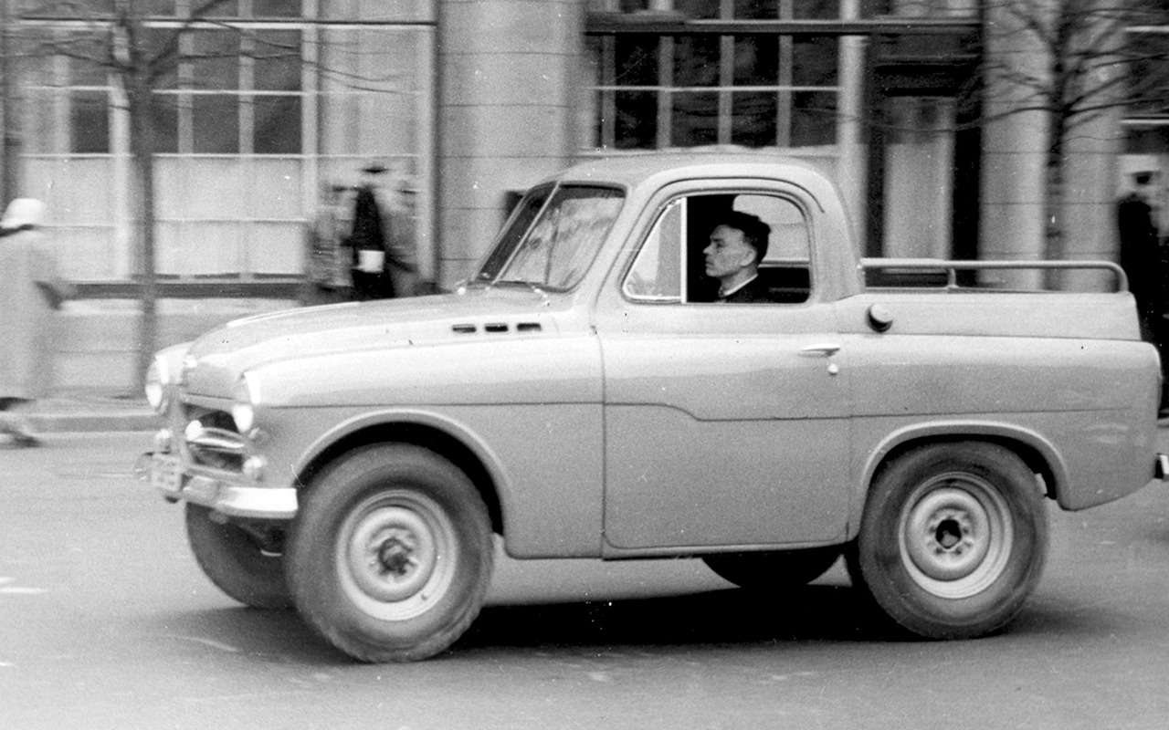 Вторую попытку сделать отечественный полноприводный пикап предприняли в 1955 году. Причем ГАЗ-М73 был оригинален по кузову, хотя в нем и использовали узлы ГАЗ-М72 – полноприводной Победы. Машину с 35-сильным мотором Москвич-402 предназначали для села. Но завод был и так до предела загружен серийной продукцией и запустить в производство еще одну, причем нишевую, модель не мог.
