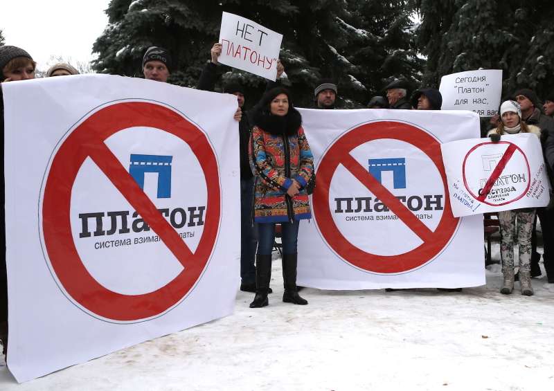 Truck drivers protest in Belgorod, Russia