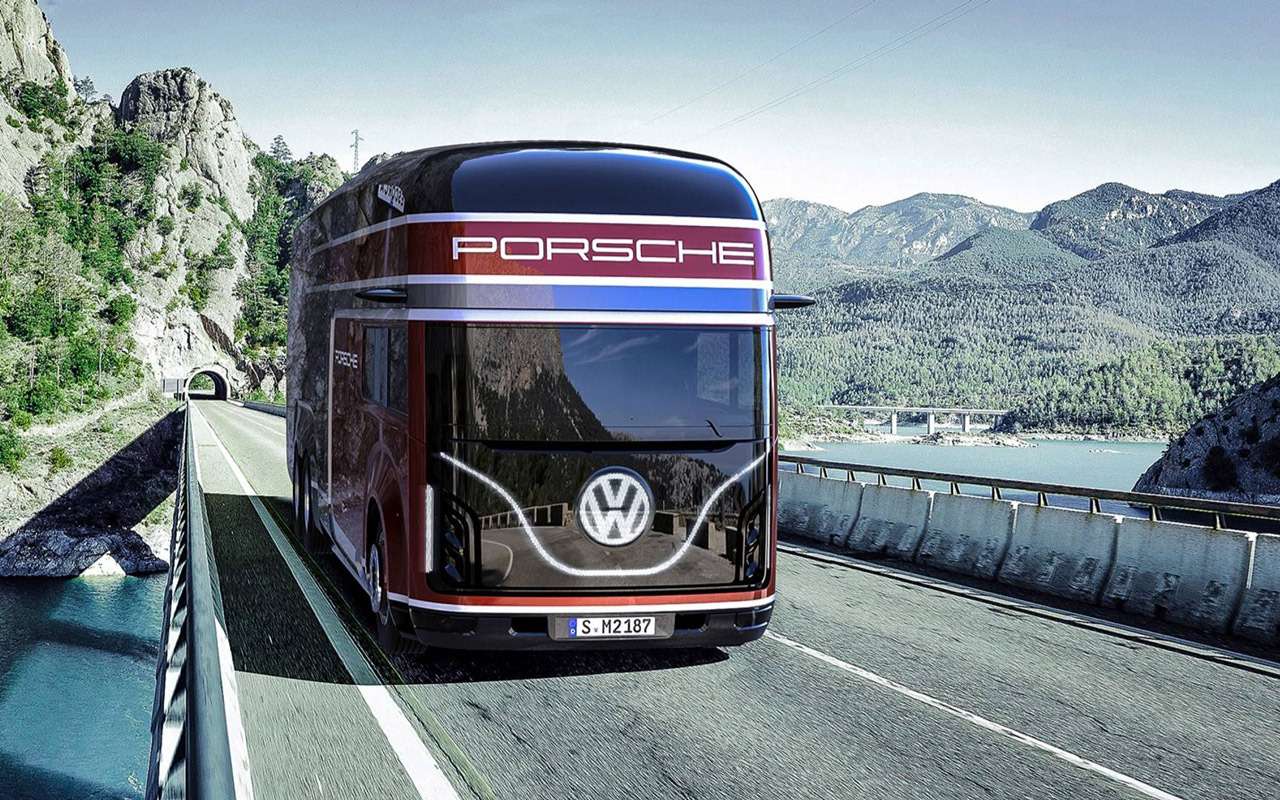 Русский дизайнер придумал автобус для Porsche — фото 914603
