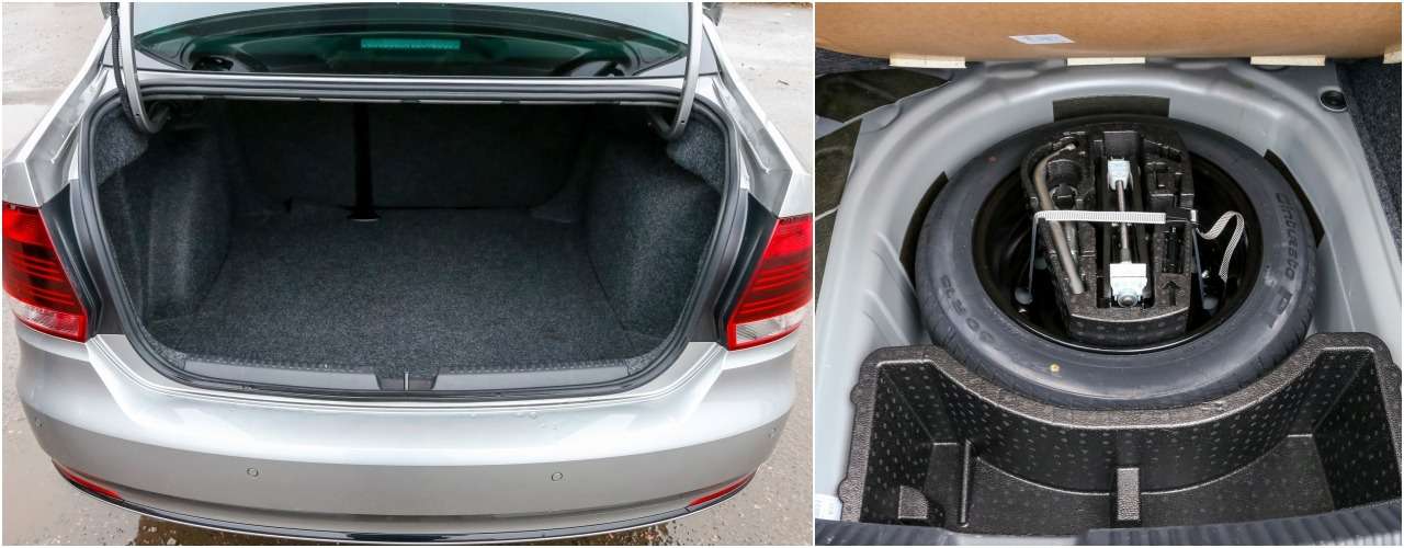 Багажник Фольксвагена неплох (424 литра по замерам «За рулем») и обладает почти идеальной формой. В подполье есть место и полноразмерной запаске, и отделениям под мелочовку.