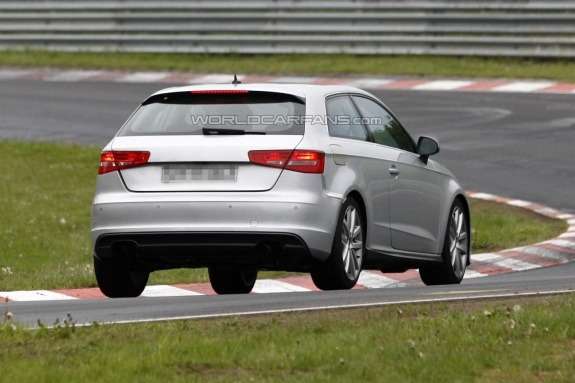 Audi S3 test prototype side-rear view