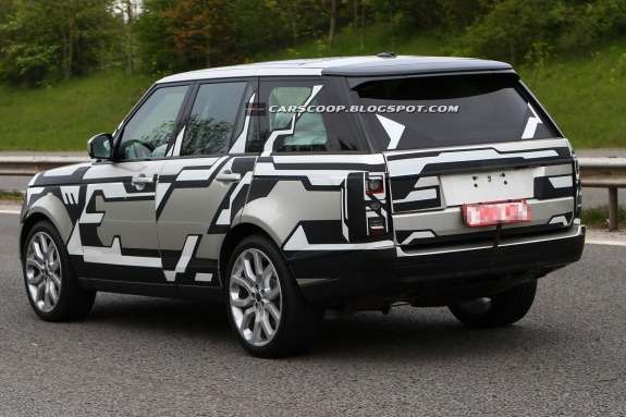 New Land Rover Range Rover test prototype side-rear view