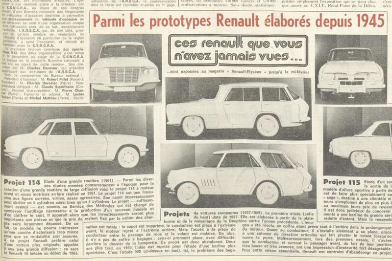 Renault Projet 114, 115 и 900