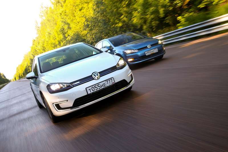 Volkswagen e‑Golf и Golf 1.4 TSI. От 34 900 евро e‑Golf в Европе, от 1 319 000 рублей Golf 1.4 TSI в России.